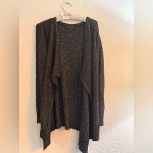 AB Studio Charcoal Open-Front Cardigan